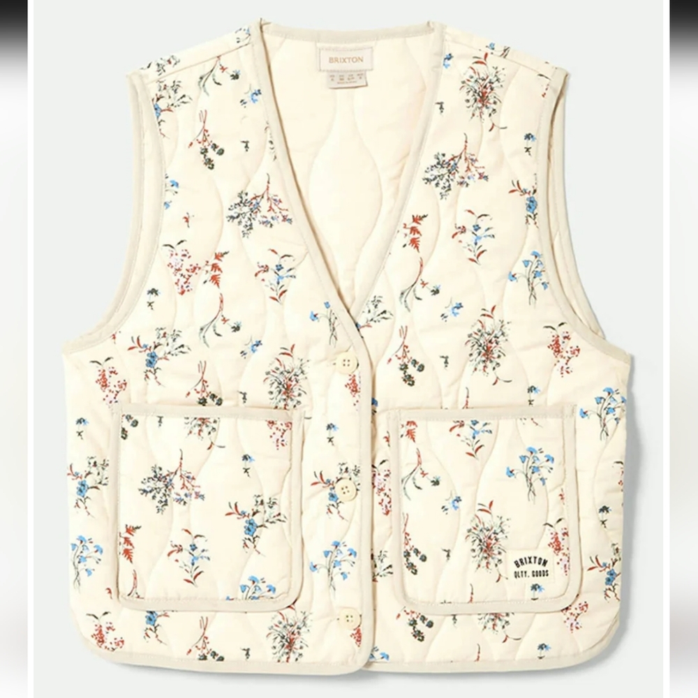 BNWT Brixton Floral Quilted Vest (M)